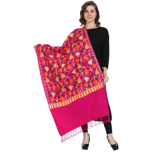 Women's Aari Embroidered Wool Stole